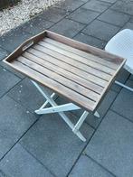 Bijzettafel, Huis en Inrichting, Tafels | Bijzettafels, Ophalen, Gebruikt, Rechthoekig, Hout