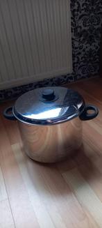 RVS Kookpan met Deksel 10 liter, Gebruikt, Rvs, Keramische plaat, Ophalen