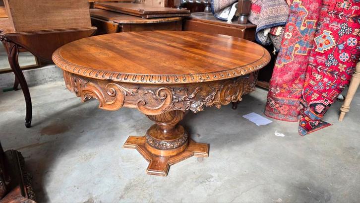 Rijk bewerkte antieke eettafel, Antiek en Kunst, Antiek | Meubels | Tafels, Ophalen