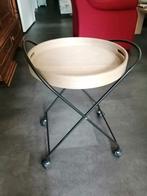 Rond tafeltje met zwarte ijzeren pootjes, Ophalen, Rond, Minder dan 55 cm