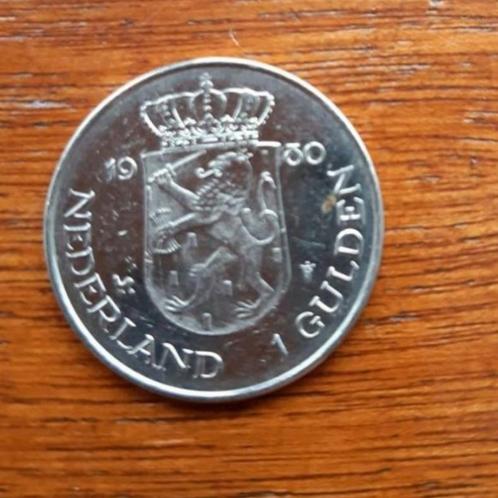 1 gulden 1980, dubbele kop, Postzegels en Munten, Munten | Nederland, 1 gulden, Koningin Beatrix, Ophalen of Verzenden