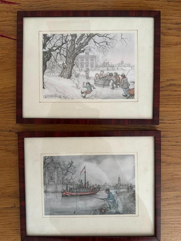 2 ANTON PIECK schilderijen klassiek / antiek ingelijst, Antiek en Kunst, Kunst | Schilderijen | Klassiek, Ophalen of Verzenden