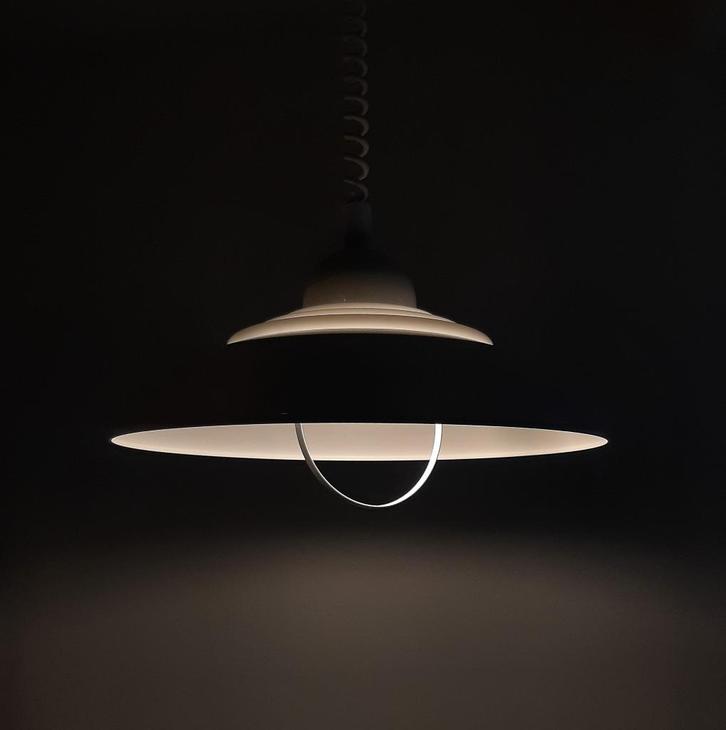 Space Age hanglamp, Knud Christensen, Deens design, Huis en Inrichting, Lampen | Hanglampen, Gebruikt, Minder dan 50 cm, Kunststof