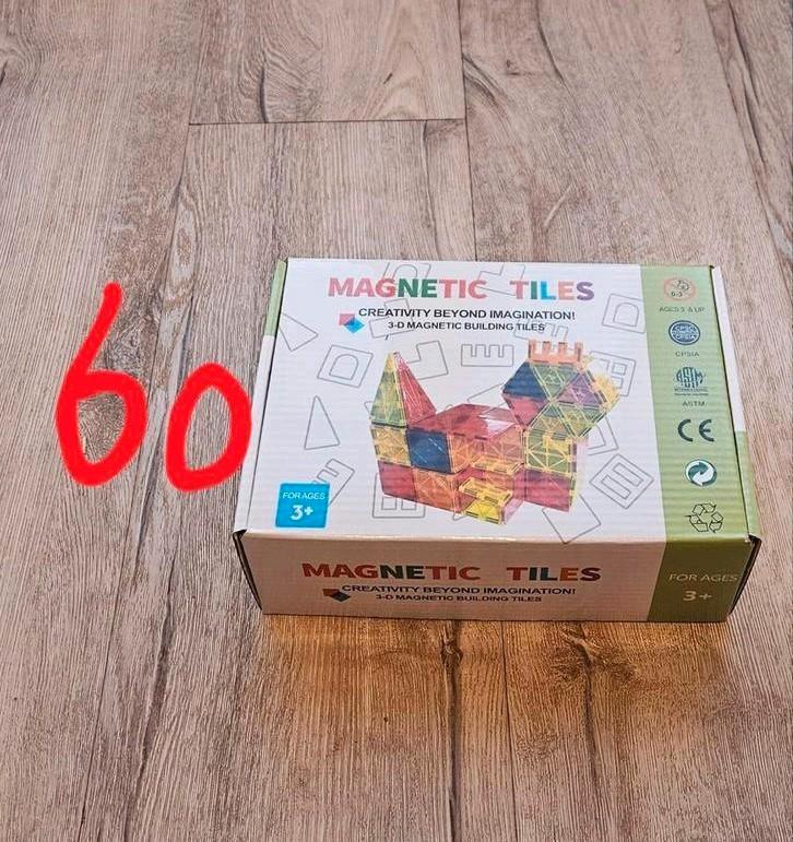 Magnetic Tiles | Nieuw | 60 delig, Kinderen en Baby's, Speelgoed | Bouwstenen, Nieuw, Overige merken, Ophalen of Verzenden