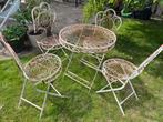 Brocante franse TUINSET smeedijzer., Ophalen of Verzenden, Zo goed als nieuw, Overige materialen