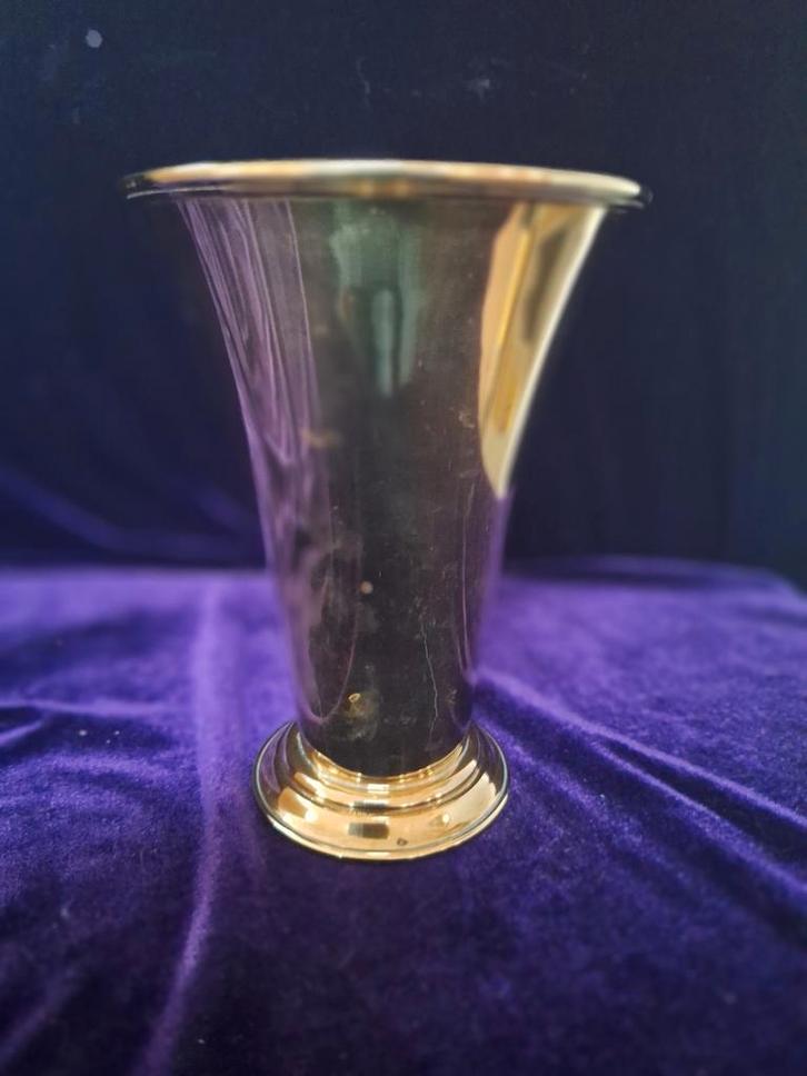 Vintage Zweedse messing trompet vaas, Antiek en Kunst, Kunst | Designobjecten, Ophalen of Verzenden