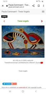 De 2 vogels van paula cammaert, Antiek en Kunst, Ophalen of Verzenden