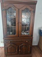 Mooie houten servicekast met glazen deuren, Ophalen, Gebruikt, Klassiek, 150 tot 200 cm