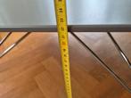 Leolux cimber salontafel grijs 90x90  onderstel chroom, Ophalen, Gebruikt, 50 tot 100 cm, 50 tot 100 cm