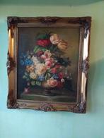 Klassiek bloemenschilderij met gouden lijst, Antiek en Kunst, Ophalen
