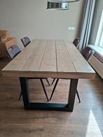 Complete Eetkamerset - Tafel & Stoelen, Ophalen of Verzenden, Gebruikt, Industrieel, 4 tot 6 stoelen