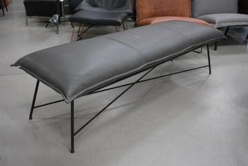 Luxe bank eetkamerbank Vidar Jess design metaal leer grijs beschikbaar voor biedingen