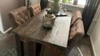 Eettafel plus stoelen, Huis en Inrichting, Ophalen, Zo goed als nieuw, Indusrieel/landelijk, 4 tot 6 stoelen