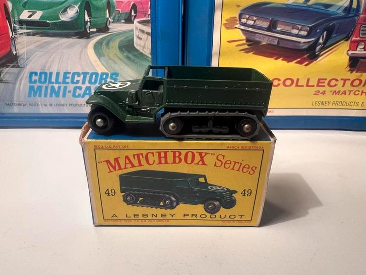 Matchbox Lesney Nr.49a Army Half Track, Hobby en Vrije tijd, Modelauto's | Overige schalen, Gebruikt, Bus of Vrachtwagen, Ophalen of Verzenden
