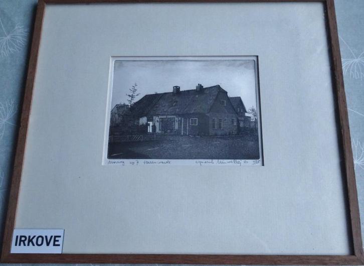ETS * VOORWEG HAZERSWOUDE * WIM VAN DE MEIJ * In Lijst *, Antiek en Kunst, Kunst | Etsen en Gravures, Ophalen of Verzenden