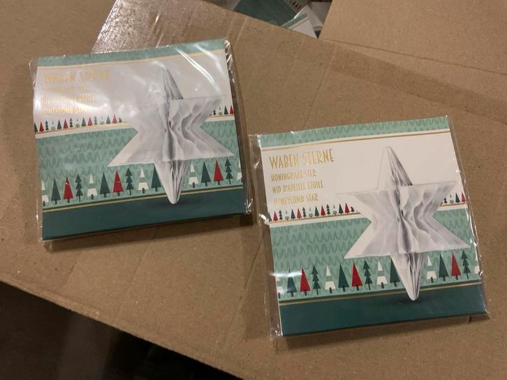 Partij Papieren Kerstballen Ster - Honingraat, Diversen, Kerst, Nieuw, Ophalen of Verzenden