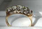 Gouden 14 krt. damesring met 5 briljanten/diamanten, Sieraden, Tassen en Uiterlijk, Ringen, 18 tot 19, Ophalen of Verzenden, Zo goed als nieuw