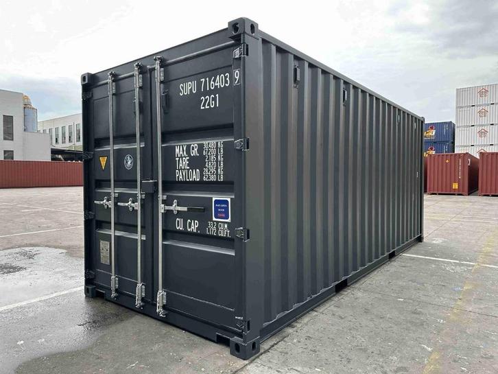 Nieuwe 20 ft zeecontainers| ZWART GROEN BLAUW GRIJS WIT ROOD, Zakelijke goederen, Machines en Bouw | Keten en Containers, Ophalen of Verzenden