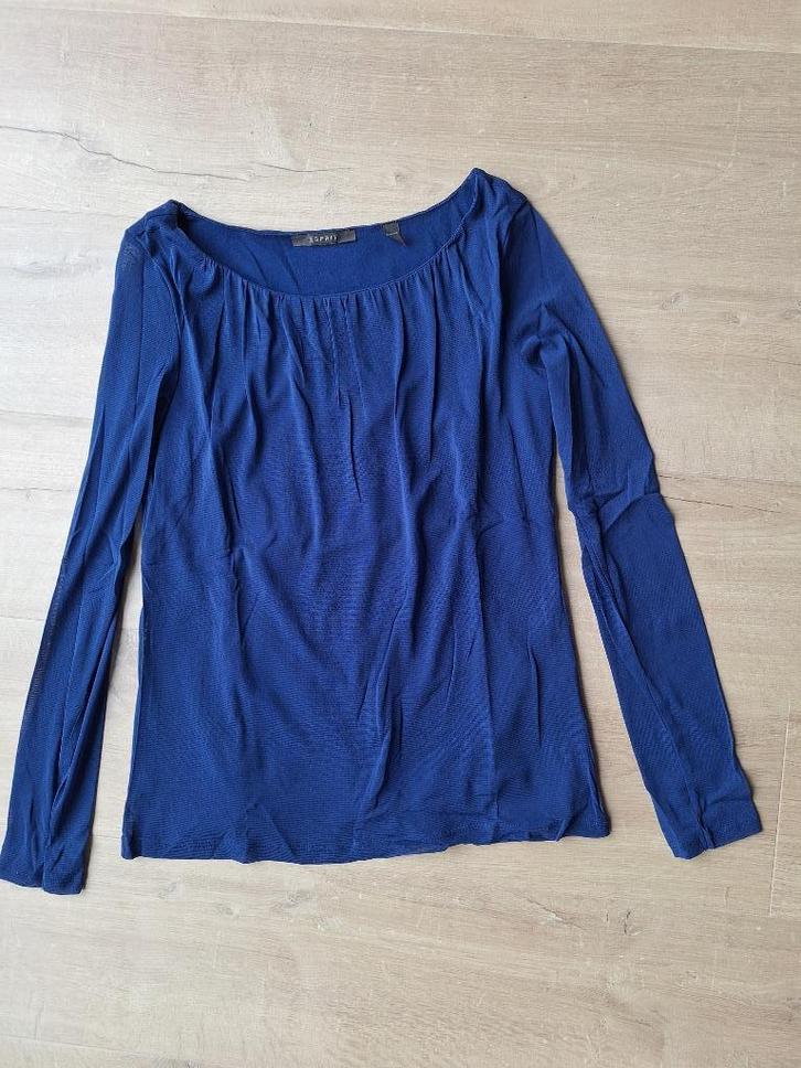 blauwe Esprit top maat S / 36, Kleding | Dames, Tops, Zo goed als nieuw, Maat 36 (S), Blauw, Lange mouw, Ophalen of Verzenden