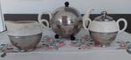 Art Deco theeset Petrus Regout, roomwit aardewerk met staal., Antiek en Kunst, Ophalen