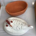 Terrine aardewerk met zware kip deksel, Ophalen of Verzenden