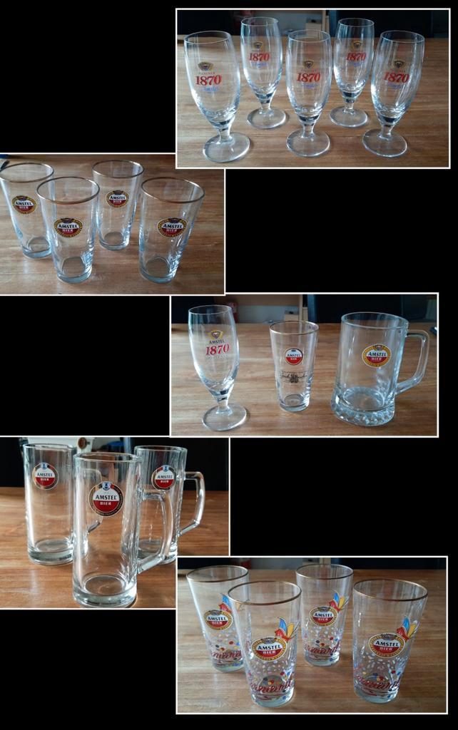 amstel bierglazen bier glas amstelbier, Verzamelen, Biermerken, Zo goed als nieuw, Glas of Glazen, Amstel, Ophalen