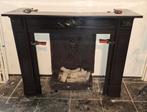 Antieke zwart marmeren schouw (ombouw), Huis en Inrichting, Ophalen, Gebruikt, Vrijstaande haard