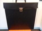 * Vintage vinyl lp platenkoffer zwart nerf leer (11) *, Verzenden, Gebruikt, Overige instrumenten