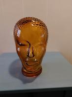 Vintage retro glazen hoofd koptelefoon amberkleurig jaren 70, Ophalen of Verzenden, Zo goed als nieuw