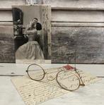 Antieke Franse leesbril in originele harde etui circa 1920, Antiek en Kunst, Ophalen of Verzenden