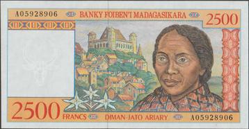 Madagascar 2500 francs ND(1998) aUNC p.81 (# 4) beschikbaar voor biedingen