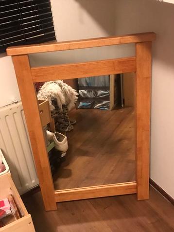 Teakhouten antieke spiegel let op is zwaar  beschikbaar voor biedingen