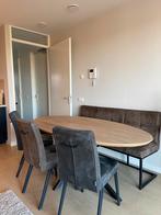 Eetkamerset De Bommel - Tafel 200cm, bank 160cm en 3 stoelen, Ophalen, 100 tot 150 cm, Zo goed als nieuw, 150 tot 200 cm