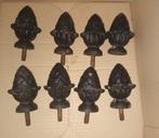 8 paalkoppen Dennenappel 10,5 cm hoog, Ophalen of Verzenden, Gebruikt, IJzer, Overige typen