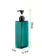 Stijlvolle Appelblauwzeegroene Zeepdispenser, Kunststof, Schaal, Vierkant, Nieuw