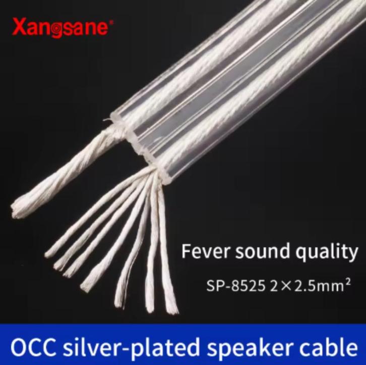 XANGSANE 6N OFC verzilverde HiFi-luidsprekerkabel!, Audio, Tv en Foto, Audiokabels en Televisiekabels, Zo goed als nieuw, Luidsprekerkabel