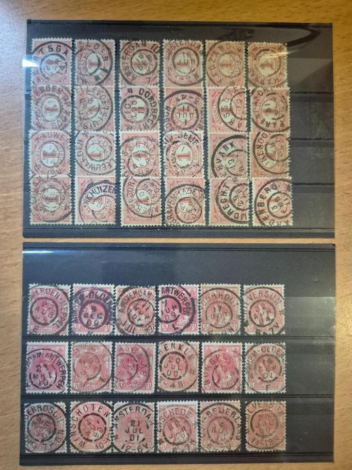 Kavel 42x Divers Grootrond-Stempel op NVPH 51 & 60 1899-1921, Postzegels en Munten, Postzegels | Volle albums en Verzamelingen