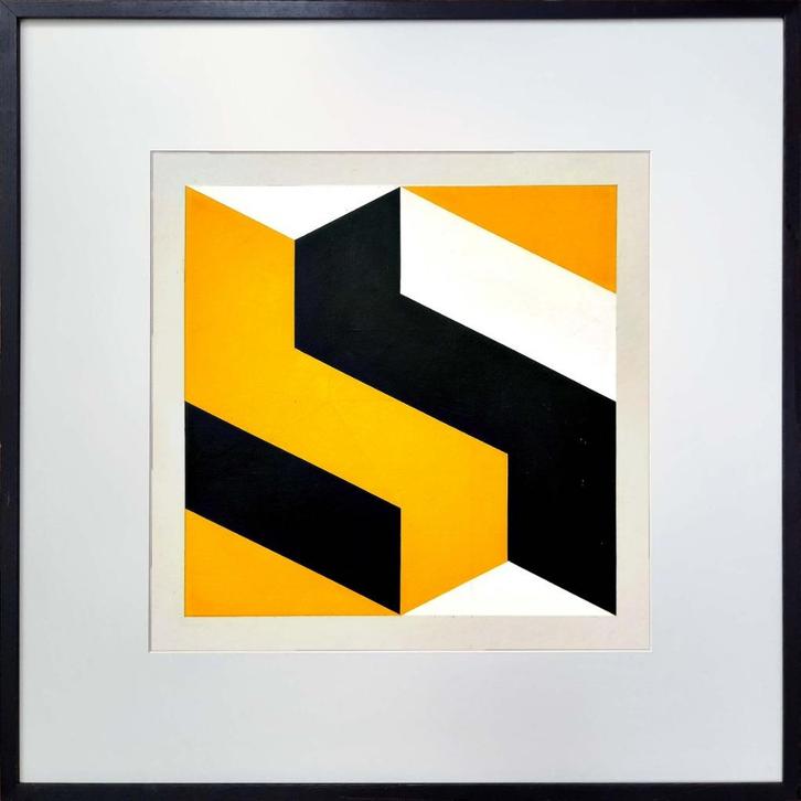 Compositie 5 [unicum] -  Kunstenaar: Georg Ruyter, Antiek en Kunst, Kunst | Schilderijen | Modern, Ophalen