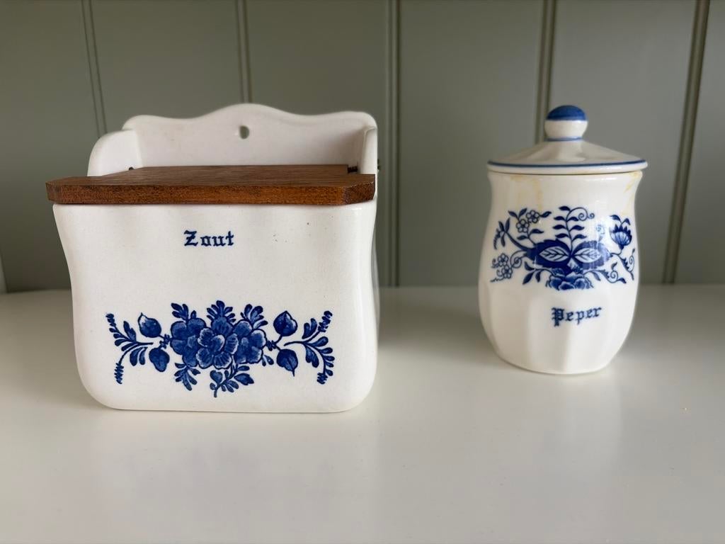Vintage Zout- en Peperpotten Set - Delfts Blauw Stijl, Ophalen of Verzenden, Nieuw
