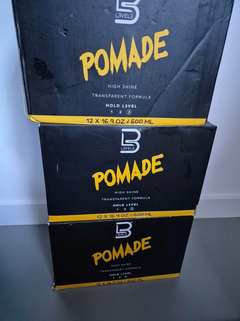 Level3 Pomade 500ml - Sterke Hold & Hoge Glans, Ophalen, Nieuw
