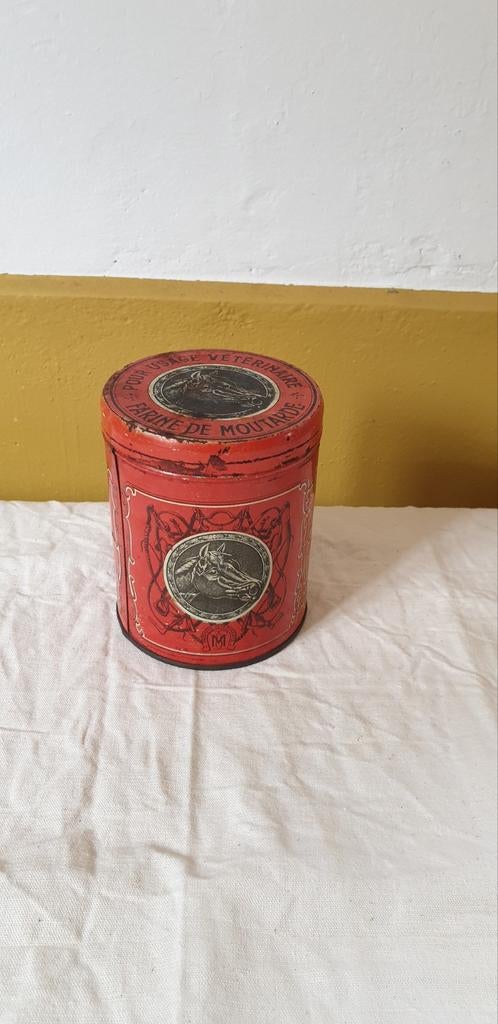 Brocante Frans blik met paardenhoofd, Antiek en Kunst, Ophalen of Verzenden