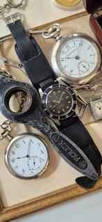 Antiek 2 zilveren zakhorloge + zilver ketting horloge, Ophalen of Verzenden, Zilver, Overige merken