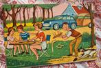 Gezinnetje op de camping - met versje, Verzenden, 1960 tot 1980, Gelopen, Kinderen