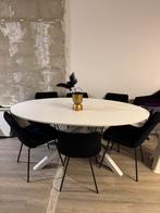 Ovale eettafel met 6 stoelen, Huis en Inrichting, Tafels | Eettafels, Ophalen, Overige materialen, Gebruikt, 50 tot 100 cm