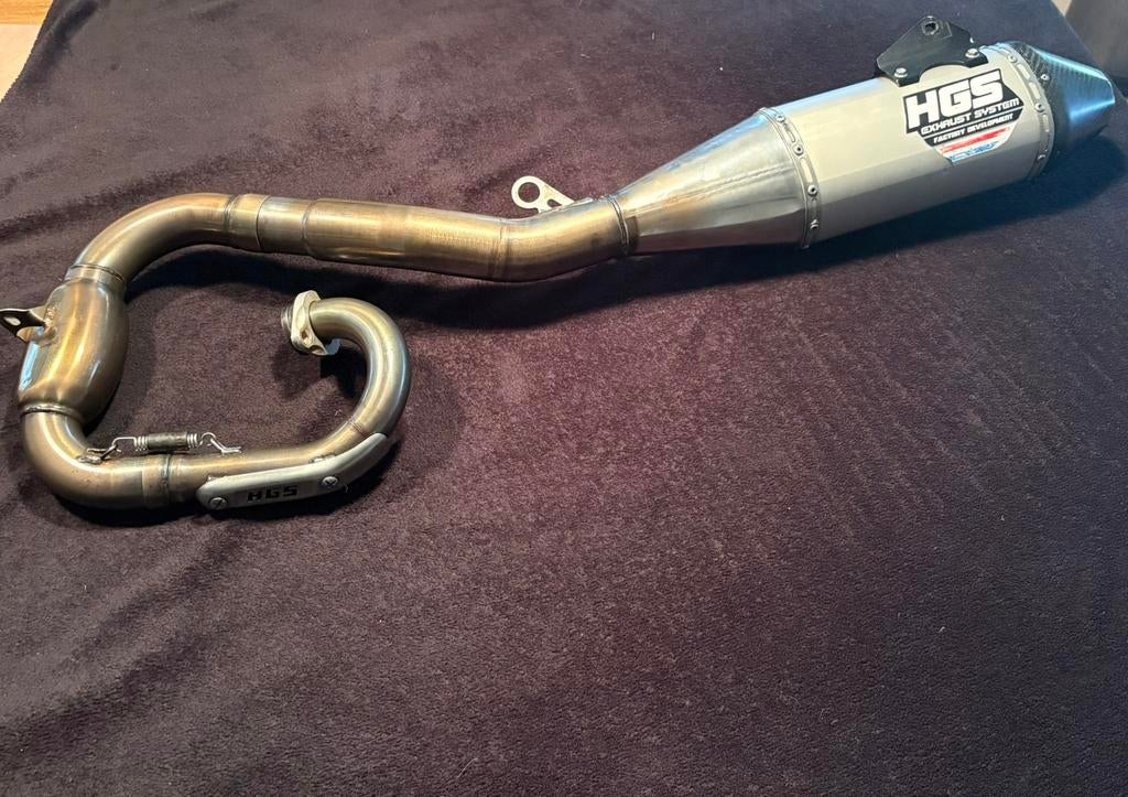 Hgs titanium uitlaatsysteem fantic/Yamaha 250f 2024-2026, Ophalen of Verzenden, Gebruikt