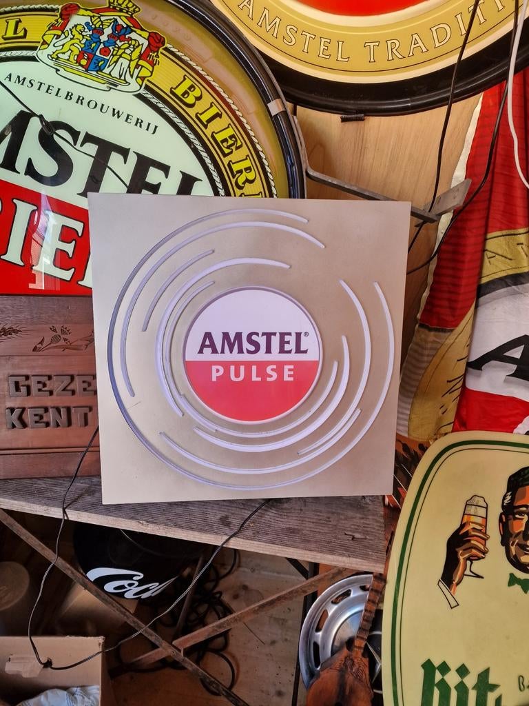 Amstel pulse, Verzamelen, Ophalen of Verzenden, Zo goed als nieuw, Reclamebord, Plaat of Schild, Amstel