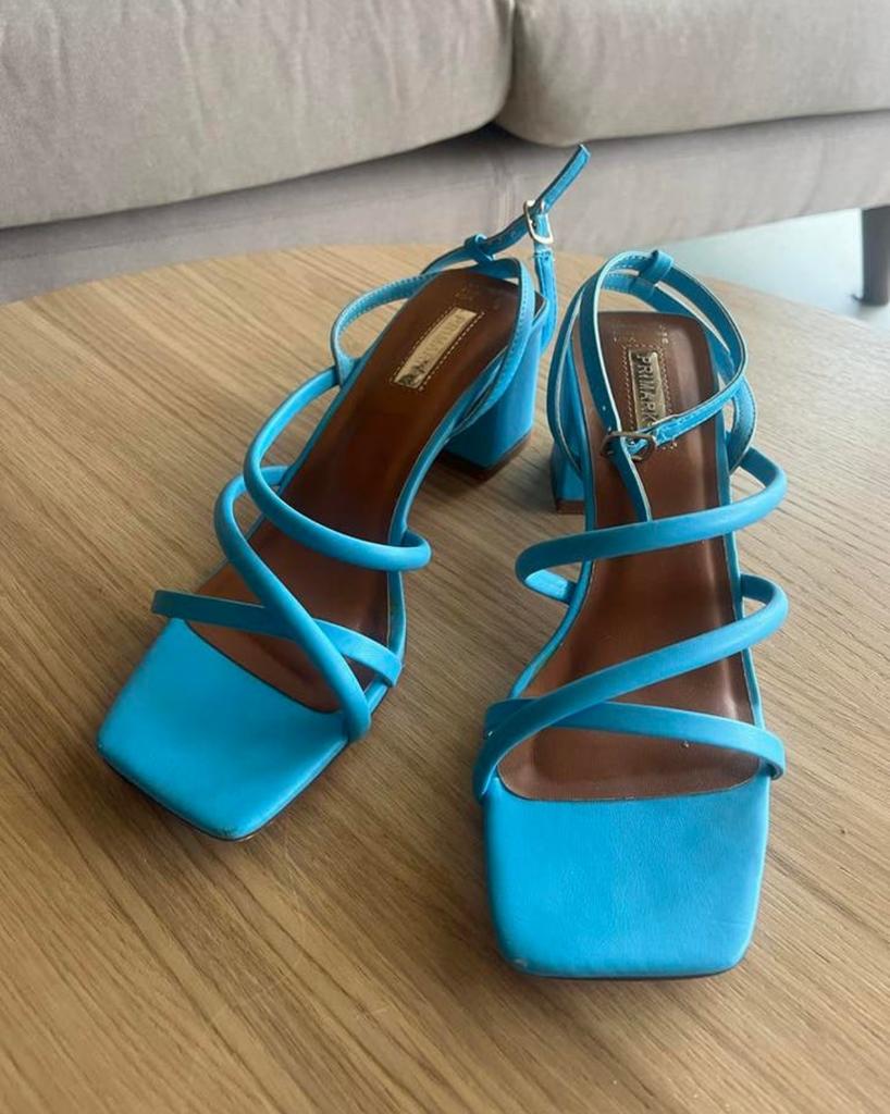 Primark sandalen met hak - hakken - pumps in maat 39, Ophalen of Verzenden, Zo goed als nieuw, Blauw, Sandalen of Muiltjes