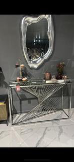 sidetable / bijzettafel met glazen blad., Ophalen of Verzenden, Zo goed als nieuw, 25 tot 50 cm, 50 tot 100 cm