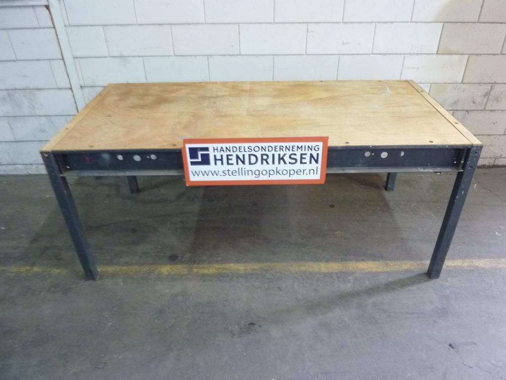 2 x Gebruikte werkbank / werktafel / inpaktafel 190x90x80cm, Gebruikt, Handelsonderneming Hendriksen, Bankschroef, Ophalen of Verzenden