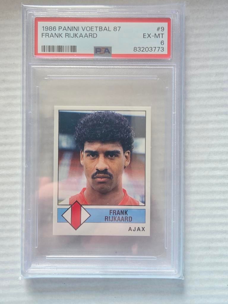 Panini Voetbal 87 Frank Rijkaard PSA 6 EX-MT, Verzamelen, Ophalen of Verzenden